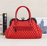 Сумка з натуральним хутром лисиці. Дизайнерська сумка червоного кольору, фото 5