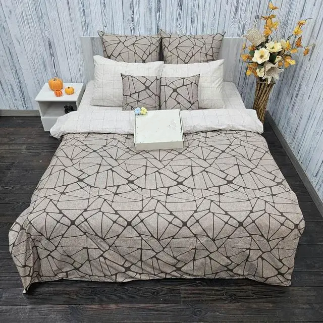Сімейний комплект (Бязь) | Комплект постільної білизни "Stone" | Простирадло 240х220 см, фото 1