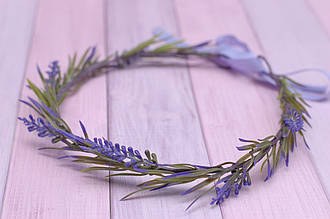 Вінок для волосся / віночок на голову з квітами лаванди 595 Об