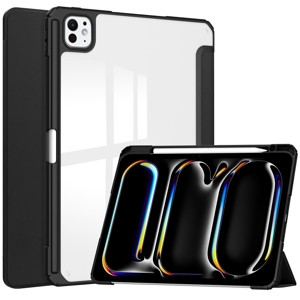 Чохол Clear Acrylic для iPad Pro 11 (2024) M4 з місцем для стілусу Чорний, фото 1