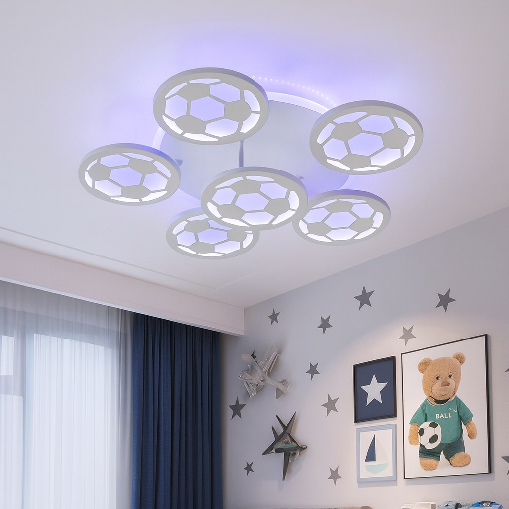 Люстра світлодіодна стельова для дитячої кімнати до 18 м² 105W 8065/5+1WH LED 3color, фото 1