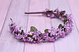 Обруч на голову / обідок для волосся з квітами бузку  бузковий 484 Об, фото 3