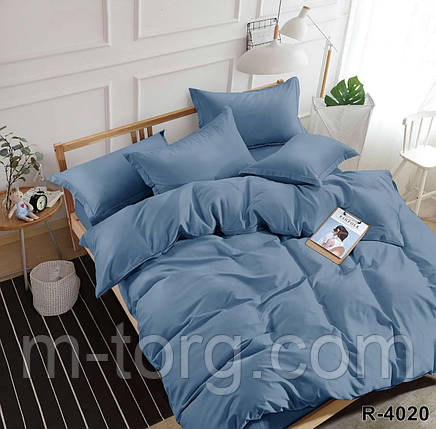 "блакитний" Комплект постільної білизни двоспальний 180/210, нав-кі 70/70, тканина сатин, 100% складається з бавовни, фото 1