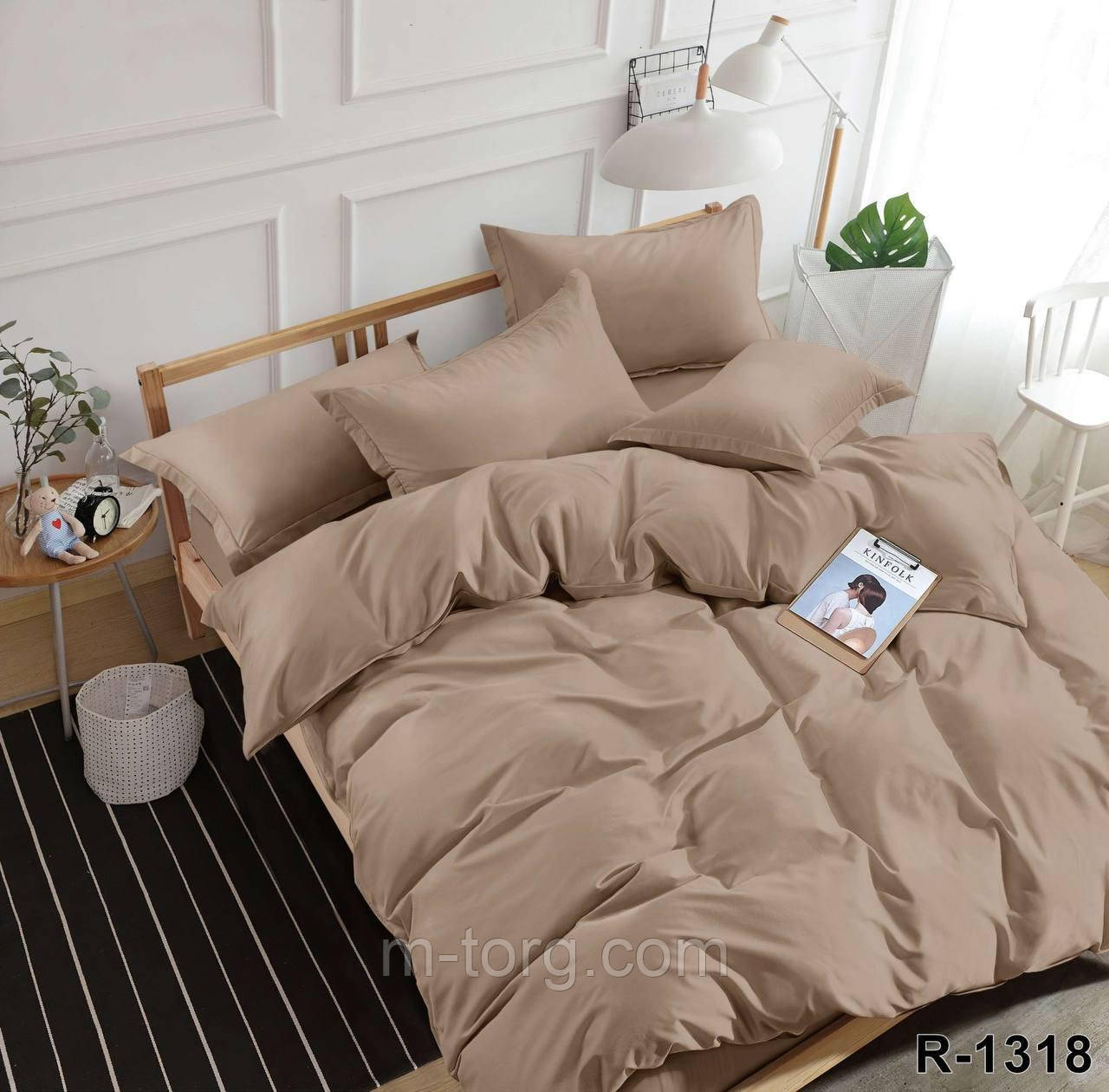 "капучино" Комплект постільної білизни двоспальний 180/210, нав-кі 70/70, тканина сатин, 100% складається з бавовни