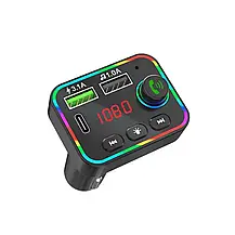Модулятор у машину car F4, Автомобільний FM-Модулятор 3в1 з Bluetooth RGB-підсвіткою F4, FM-Модулятор, фото 2