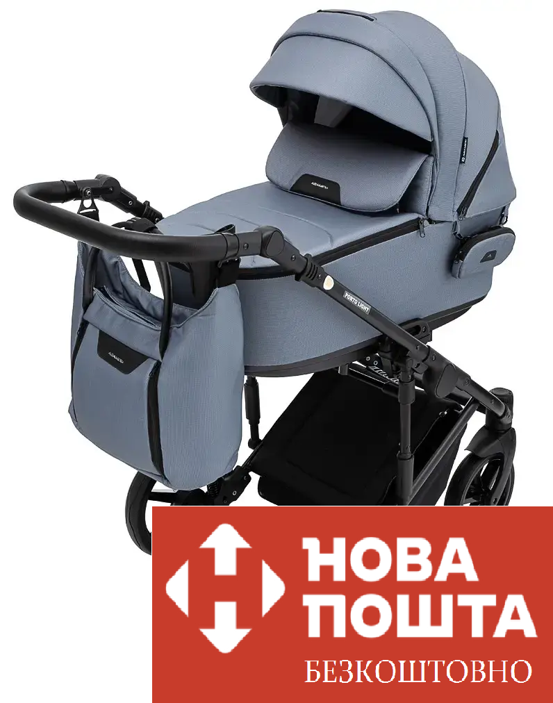 Коляска 2 в 1 Adamex Porto Light Tip TK-60/С темно сіра, фото 1