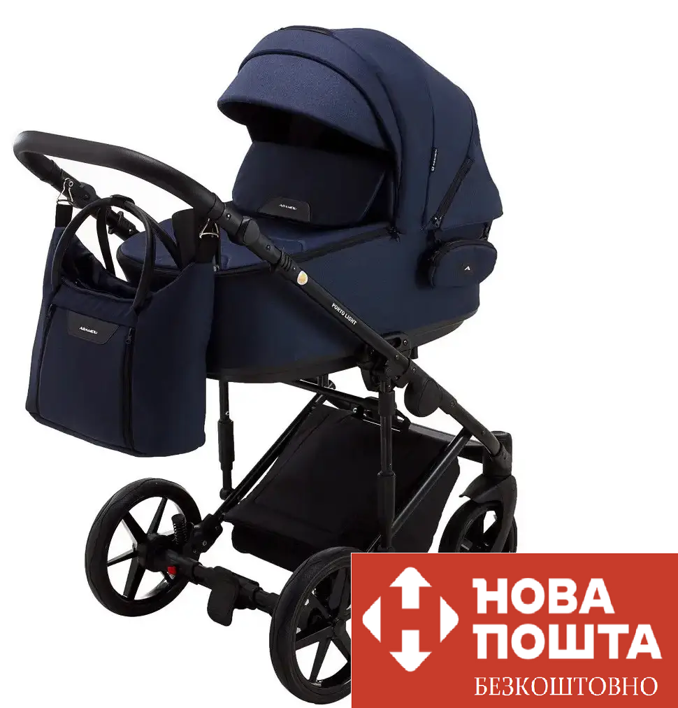 Коляска 2 в 1 Adamex Porto Light Tip TK-12 темно-синя, фото 1