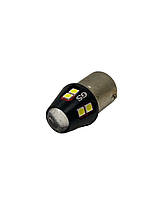Світлодіодна лампа Global Solution лінза 12 smd 12-24V  1156 (P21W, BA15s) canbus жовта 1шт