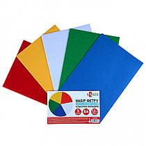 Набір м'якого фетру Santi з клейовим шаром класичні кольори,5 аркушів 21x30 см 743255