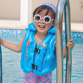 Дитячий жилет для плавання "Wave", надувний, 45см, Блакитний