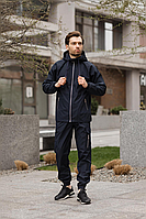 Спортивний чоловічий костюм синього кольору, модний весняно-осінній комплект для спорту та прогулянок