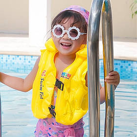 Дитячий жилет для плавання "Wave", надувний, 45см, Жовтий