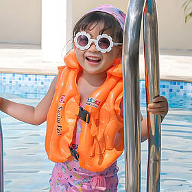 Дитячий жилет для плавання "Wave", надувний, 45см, Помаранчевий