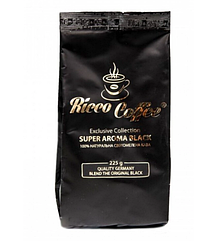 Молота кава Ricco Coffee Super Aroma Black 225г (60% арабіка, 40% робуста)