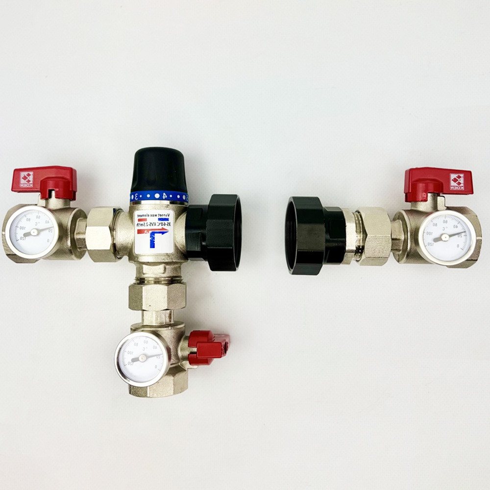 Термостатический узел на подачу LADOMIX.T1 25 без насоса DN1 " KVANT, фото 1