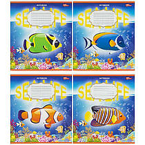 Зошит шкільний 12 аркушів клітинка "Морське життя" 3773