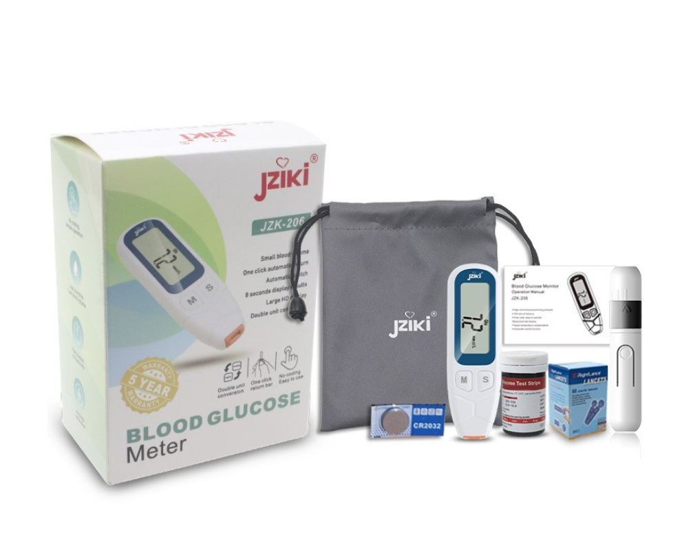 Глюкометр для вимірювання цукру в крові Jziki JZK-206 з комплектом аксесуарів, фото 1