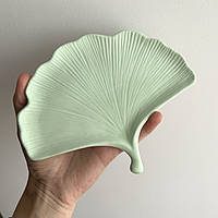 Гіпсова підставка листок гінкго салатовий