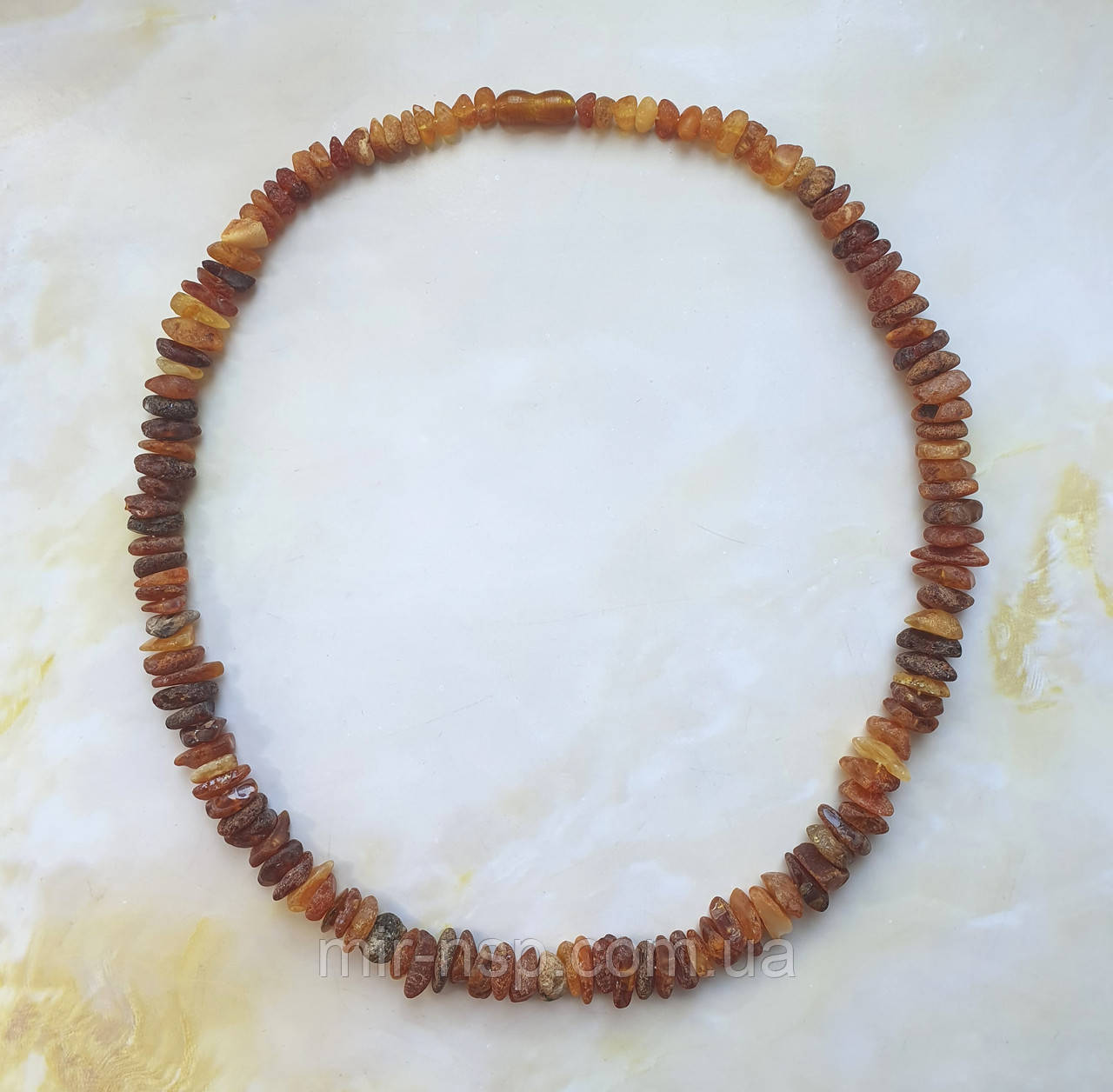 Намисто 100% натуральний необроблений лікувальний бурштин вага 29г довжина 53 см, фото 1