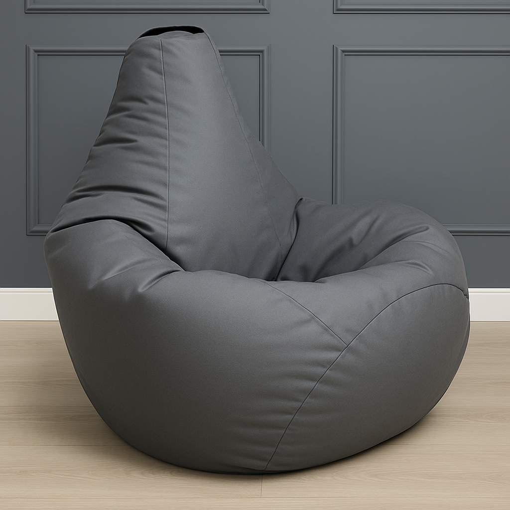 Крісло мішок груша сірий Oxford 600D безкаркасне M (Висота 90см, ширина 70см), для дітей до 7 років, фото 1