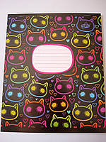 Зошит 18 аркушів клітинка Голографічні малюнки картонна обкладинка червоні поля Бриск в асортименті TB18KLE