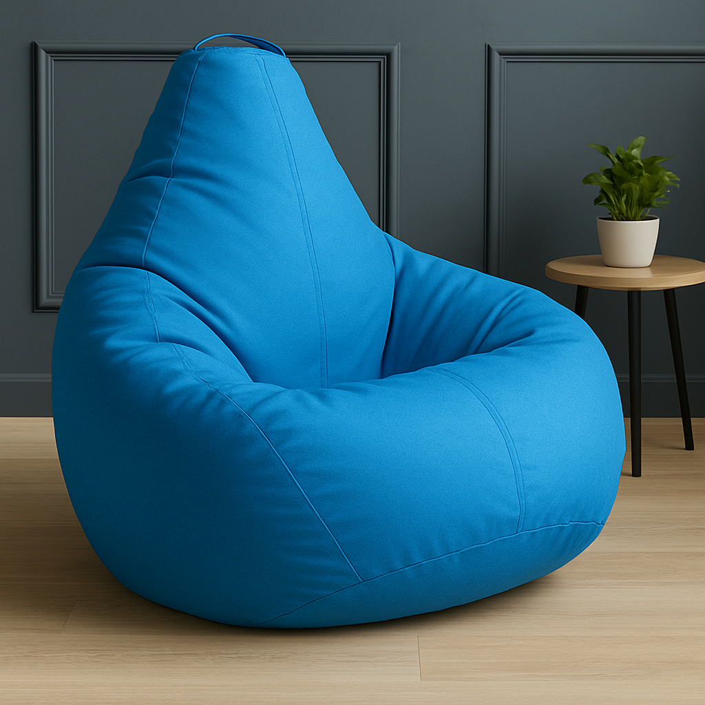 Крісло мішок груша блакитний Oxford 600D безкаркасне M (Висота 90см, ширина 70см), для дітей до 7 років, фото 1