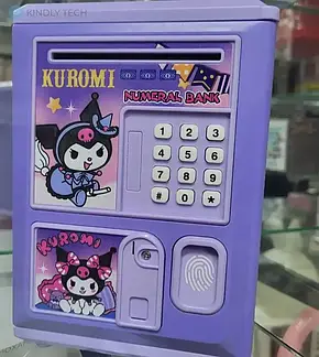 Дитячий сейф-копилка Kuromi з кодовим замком і відбитком пальця, Копилка Куромі зі звуковими ефектами, фото 2
