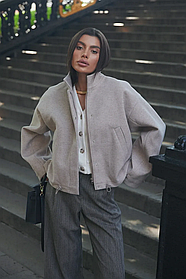 Жіноче укорочене пальто з італійського кашеміру демісезонне весняно-осіннє, прямий фасон, розміри 42-52