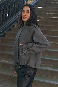 Жіноче укорочене пальто з італійського кашеміру демісезонне весняно-осіннє, прямий фасон, розміри 42-52