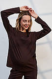 Лонгслів для вагітних та годування Erica шоколадний, фото 3