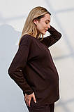 Лонгслів для вагітних та годування Erica шоколадний, фото 5