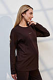 Лонгслів для вагітних та годування Erica шоколадний, фото 7