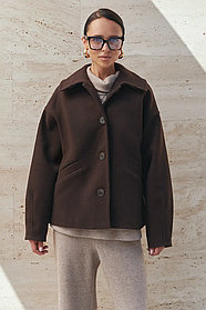 Жіноче укорочене класичне пальто з італійського кашеміру, демісезонне весняно-осіннє, розміри 42-52