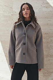 Жіноче укорочене класичне пальто з італійського кашеміру, демісезонне весняно-осіннє, розміри 42-52