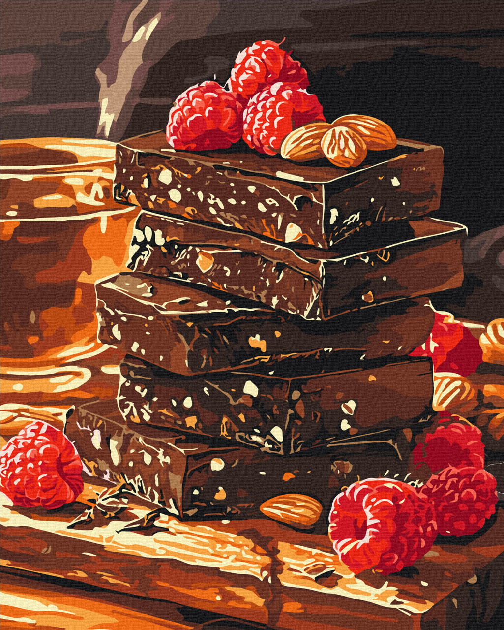 Картина за номерами 40×50 см Шоколад з горішками та фруктами Brushme BS54451, фото 1