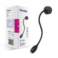 Накладний поворотний світлодіодний світильник Feron AL7720 3w 200 Lm чорний 60*370 mm теплий