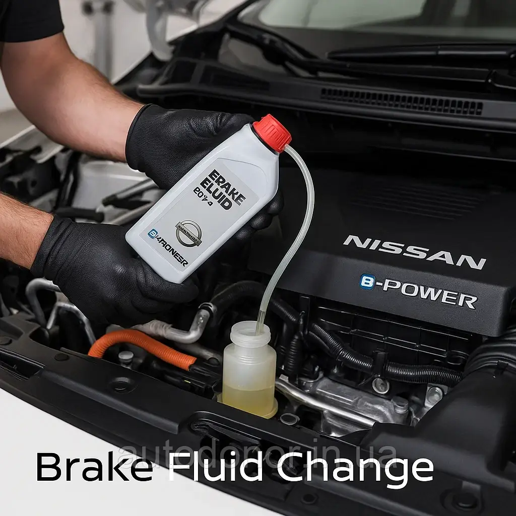Заміна гальмівної рідини електромобіля та e-POWER гібрида Nissan