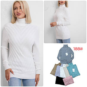 Светр жіночий із горлом оптом (46-50) Китай 188-139391, фото 1