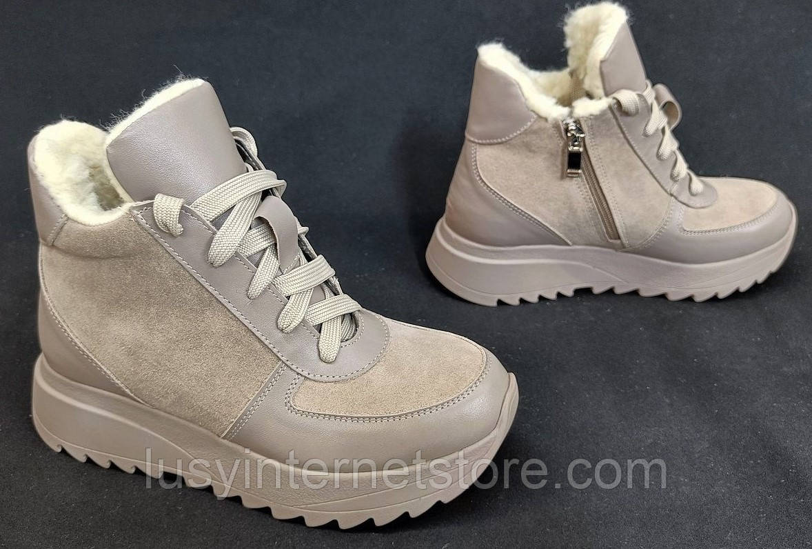 Черевики високі жіночі зимові шкіряні від виробника модель ЛОН25-67-4, фото 1