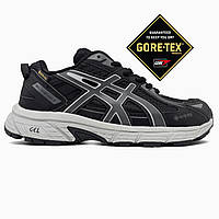 Водонепроникні Чорні чоловічі кросівки Asics Gel-Venture 6 Gore-Tex / Демісезонні Асікс Гель Вентуре 6