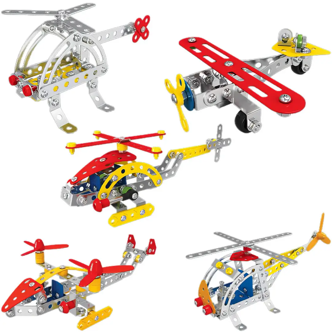 Металевий конструктор X638-3 вертоліт — 212 деталей, набір для збирання з інструментами