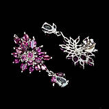 Сережки. Натуральний аквамарин і гранат родоліт. Срібло 925., фото 2