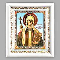 Ікона Ніна свята рівноапостольна, просвітительниця Грузії, лик 15х18 см, в білому дерев'яному кіоті