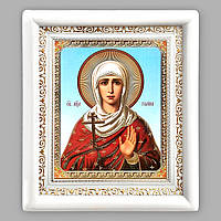 Ікона Галина свята мучениця, лик 15х18 см, в білому дерев'яному кіоті