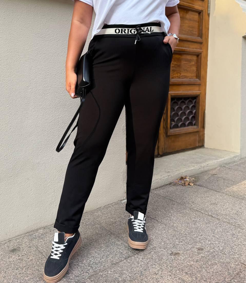 Штани жіночі з декоративним поясом гурт роздріб дроп 9710, фото 1