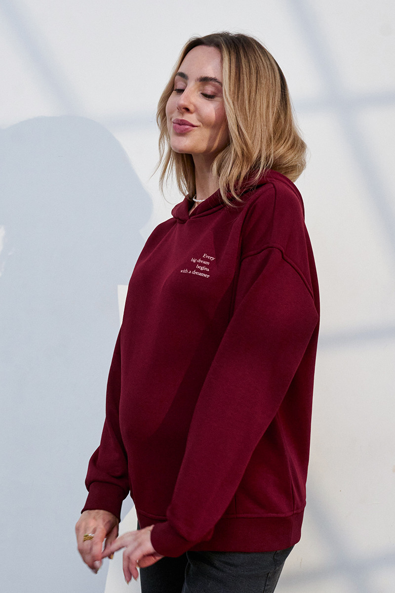 Худі для вагітних та годування Blake SW-35.011 бордовий, фото 1