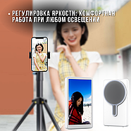 Магнітний селфі-екран 4 дюйми з динаміками для телефону X40 150х60х10 мм, фото 6