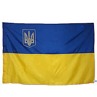 Прапор України з гербом 135х90 см прапор України з тризубом