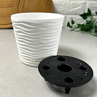 Вазон Ф'южн зі вставкою 16*14,5см низький білий Алеана, фото 4