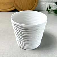 Вазон Ф'южн зі вставкою 16*14,5см низький білий Алеана, фото 3